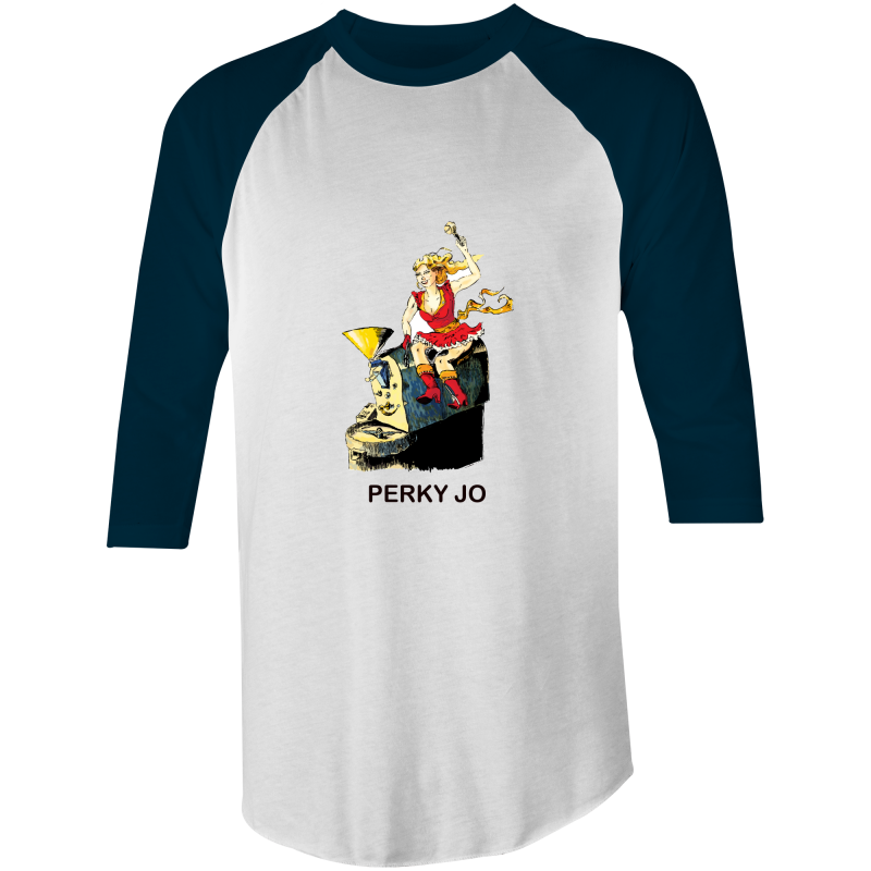 1961Coffee Perky Jo - 3/4 Sleeve Mens T-Shirt